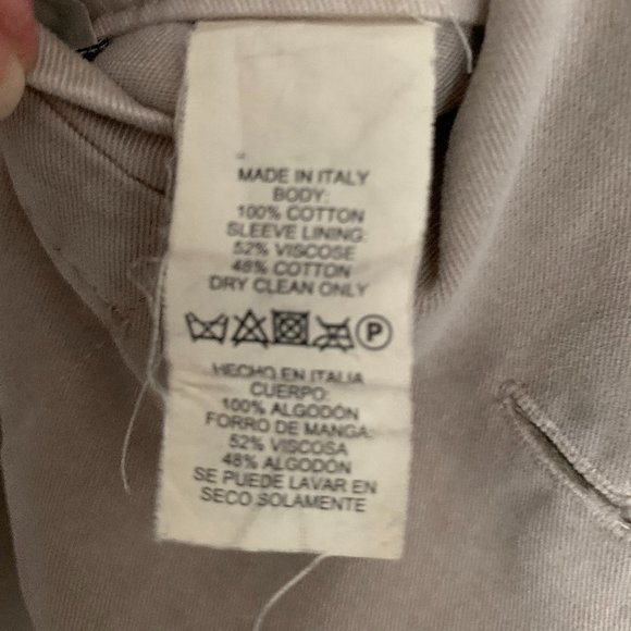 JACK SPADE Beige Sport coat w silk lining size 44 Perfect for cooler days! - Picture 5 of 6